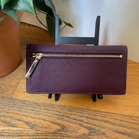 Kate Spade Large bi- Fold wallet in Deep Plum - Picture 8 of 8